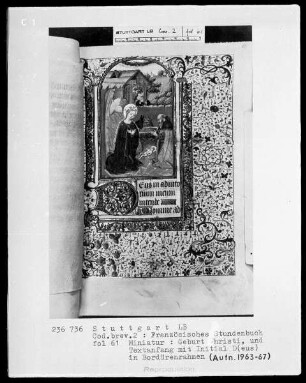 Stundenbuch — Geburt Christi, Folio 61recto