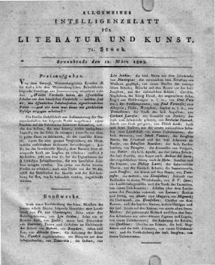 1803-03-12 : 71. Stück