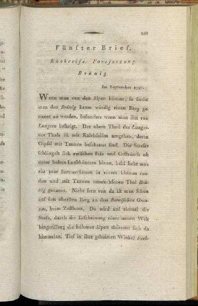 Fünfter Brief. Rückreise. Fortsetzung. Brünig.