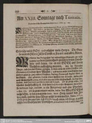 Am XXIII. Sonntage nach Trinitatis