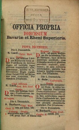 Officia propria dioecesium Bavariae et Rheni Superioris
