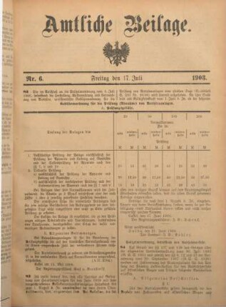 6: Beilage vom Freitag, 17. Juli 1908
