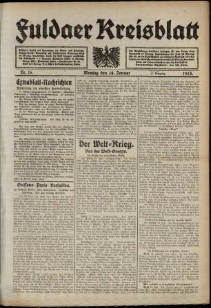 Ausgabe vom Montag, den 18. Januar 1915.