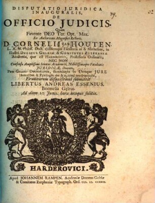 Disp. iur. inaug. de officio iudicis