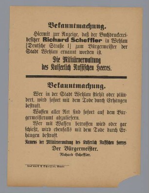 Neuer Bürgermeister der Stadt Wehlau