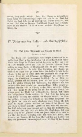 IV. Bilder aus der Kultur- und Kunstgeschichte