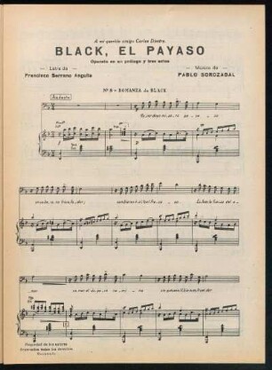 Romanza de barítono : N° 8. Romanza de Black