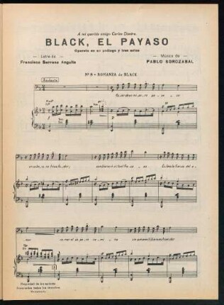 Romanza de barítono : N° 8. Romanza de Black