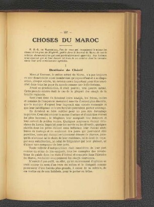 Choses du Maroc.