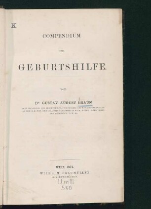 Compendium der Geburtshilfe