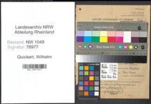 Entnazifizierung Wilhelm Quickert , geb. 11.04.1901 (Sekretaer)