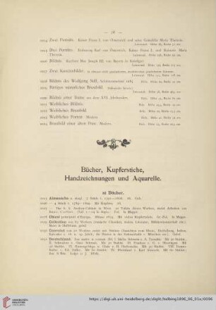 Bücher, Kupferstiche, Handzeichnungen und Aquarelle
