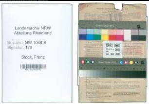Entnazifizierung Franz Stock , geb. 01.08.1899 (Direktor)