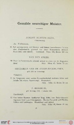 Gemälde neuzeitiger Meister (Nr. 89-210)
