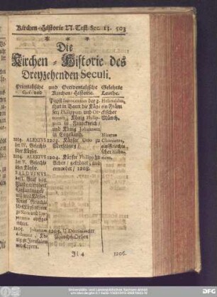 Die Kirchen-Hitorie des Dreyzehenden Seculi.