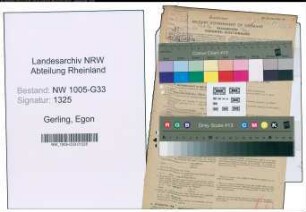 Entnazifizierung Egon Gerling , geb. 06.07.1902 (Lehrer)