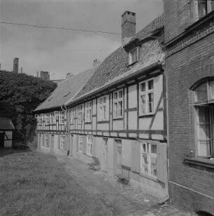 Stralsund. Spitalhäuser beim Johanniskloster, Fachwerk