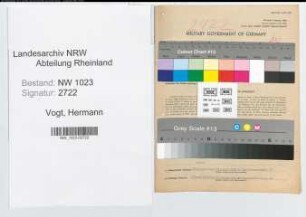 Entnazifizierung Hermann Vogt , geb. 12.05.1901 (Regierungsinspektor)