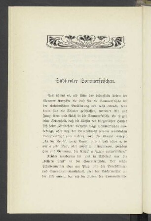 Südtiroler Sommerfrischen.