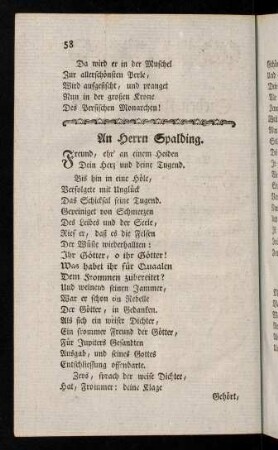 58-78, An Herrn Spalding. - Die Kinderjahre.
