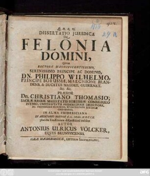 Dissertatio Juridica De Felonia Domini