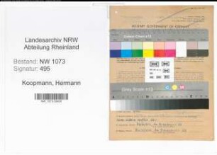 Entnazifizierung Hermann Koopmann , geb. 26.03.1899 (Polsterer)