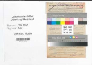 Entnazifizierung Martin Dohmen , geb. 20.12.1916 ()