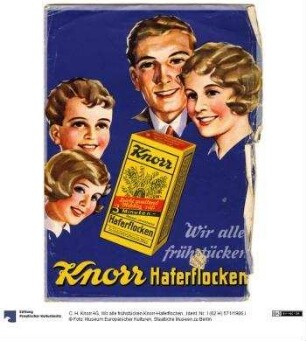 Wir alle frühstücken Knorr-Haferflocken.