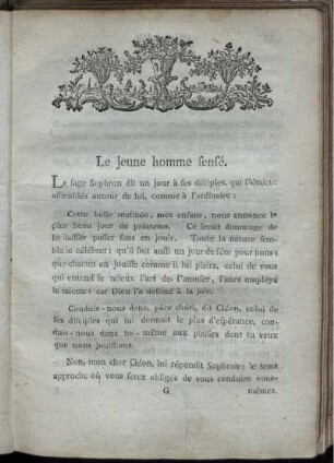 Le jeune homme sensé.