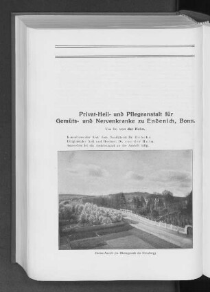 Privat-Heil- und Pflegeanstalt für Gemüts- und Nervenkranke zu Endenichm, Bonn.