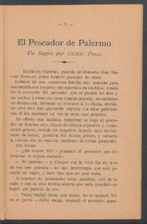 El pescador de Palermo : Un bagre por 15.000 pesos
