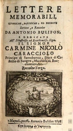 Lettere memorabili, Raccolta 3