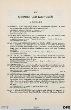 a) Schmuck (Nr. 274-288)