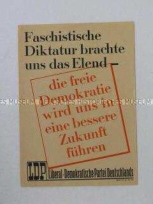 Propagandaflugblatt der LDP zu den Wahlen in der Sowjetischen Besatzungszone 1946