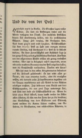 91-109, Und die von der Post! - Zwei Briefe