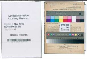 Entnazifizierung Heinrich Dercks , geb. 06.08.1903 (Spediteur)