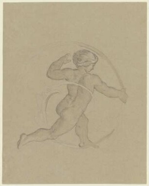 Putto zwischen Ranken, laufend