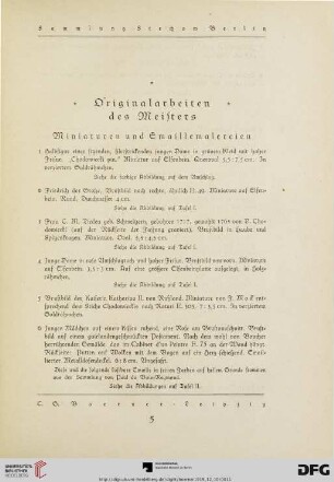 Originalarbeiten des Meisters (Nr. 1-220)