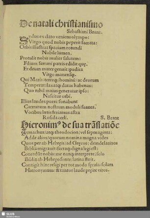 Hieronimus de sua translatione