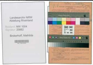 Entnazifizierung Mathilde Brokerhoff , geb. 07.02.1920 (Kontoristin)