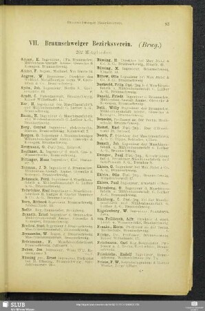 VII. Braunschweiger Bezirksverein.