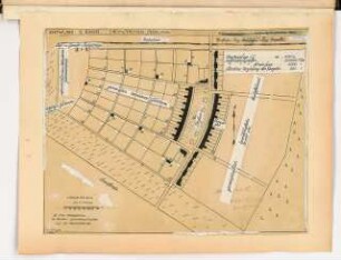 Reihenhäuser einer Heimstättensiedlung Monatskonkurrenz November 1920: Lageplan 1:1000; Maßstabsleiste