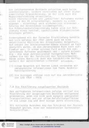 Wiederaufbaumaßnahmen (Die Rückführung ausgelagerter Bestände)