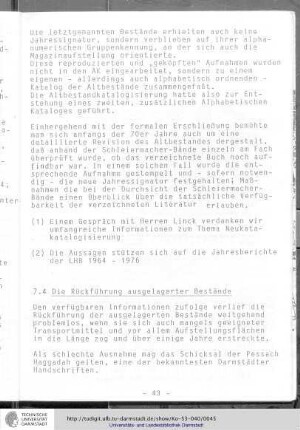 Wiederaufbaumaßnahmen (Die Rückführung ausgelagerter Bestände)