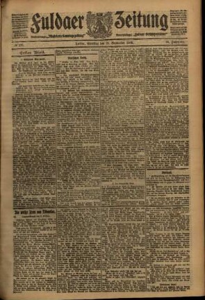 Erste Ausgabe vom Samstag, den 25. September 1909.