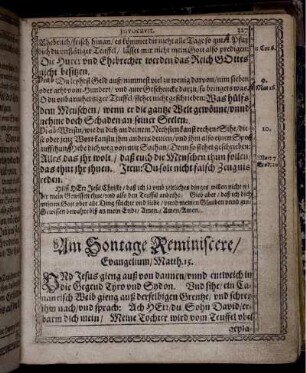 Am Sontage Reminiscere/ Evangelium/ Matth. 15.