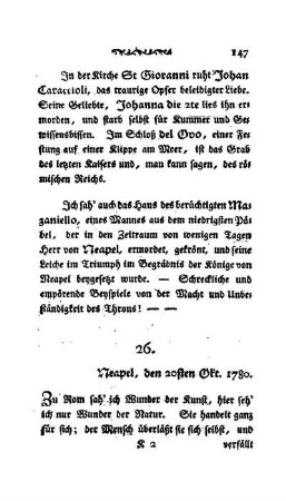 26. - Neapel, den 20sten Okt. 1780.