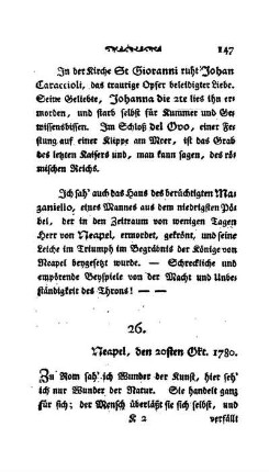 26. - Neapel, den 20sten Okt. 1780.