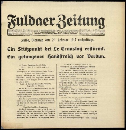 Ausgabe vom Dienstag, den 20. Februar 1917.