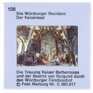 Würzburg, Residenz,Tiepolo, Barbarossa-Zyklus im Kaisersaal der Würzburger Residenz